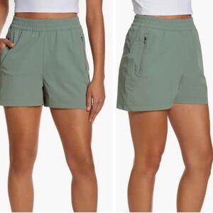 Sweaty Betty Green Athletic Shorts with Elastic Waistband